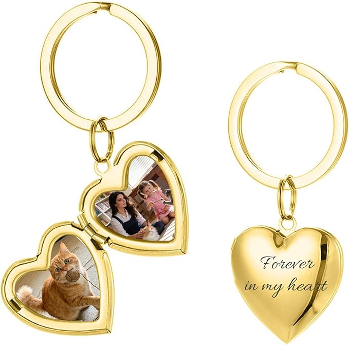 Hiyong Personalized Keychain Custom Photo Keyring Customized Gifts for Men Custom Keychain with Your Photo Logo or Text