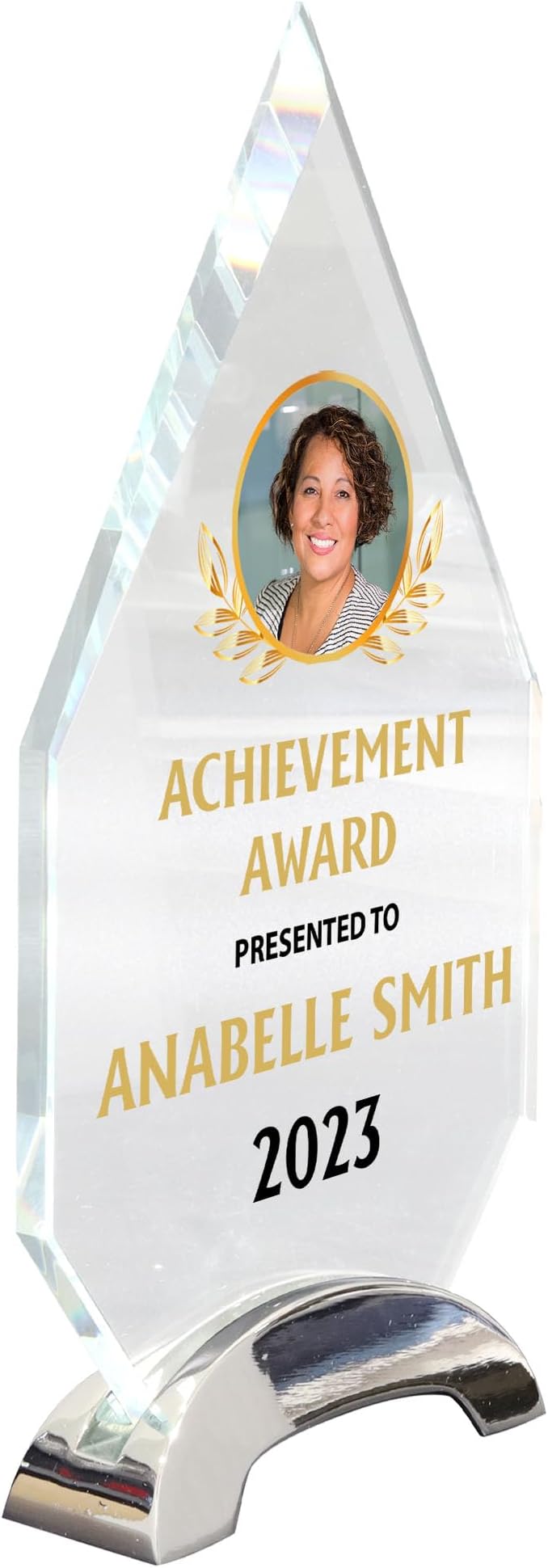 9 1/4" Personalized Glass Plaque for Awards and Trophies, Custom Award for Employee of the Month, Retirement, Leadership and Appreciation Gift P (Design 2)