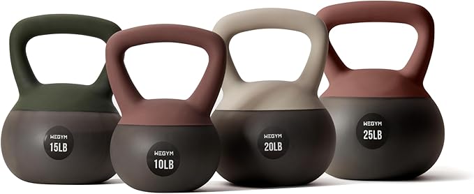 WeGym Soft Kettlebells with Cushioned Impact-Resistant Base and Anti-Slip, Wide-Grip Handle for Home Workouts, Weightlifting, and Full Body Strength Training