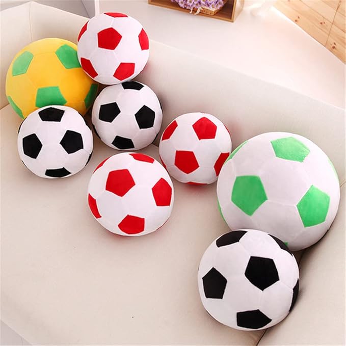 Plush Soccer Balls - Fluffy Stuffed Toy Soccer Ball Plush Pillow Soft Durable Stuff Soccerball Gift for Kids Boy Baby (Red - White,17.7inch/45cm)