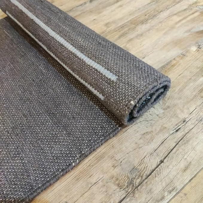 Indian Handmade100 % Organic Anti Skid Multi Colour Cotton Yoga Mat - Eco-Friendly Hand-Woven Rug - Non-Slip & Thick (24”x72”x5mm) for Hot yoga & Everyday Fitness at Home - Comfortable & Foldable Extra-Long Mat