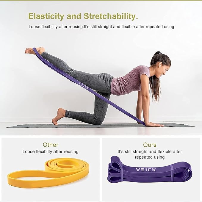 VEICK Resistance Bands for Working Out, Exercise Bands, Workout Bands, Pull Up Assistance Bands, Long Heavy Stretch Bands Set for Men and Women, Power Weight Gym at Home Fitness Equipment
