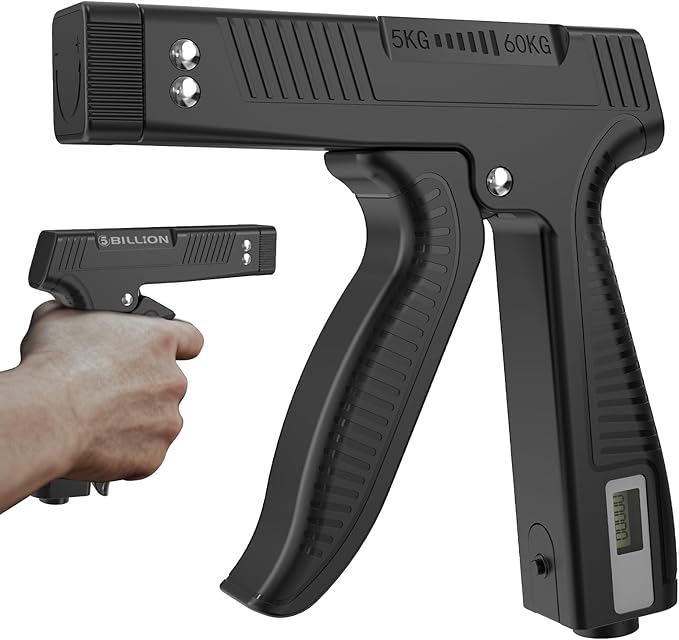 Grip Strength Trainer with Finger Exerciser, Digital Counter Adjustable Hand Grip Strengthener for strength training, recovery and muscle building