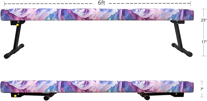6FT Adjustable&Foldable Gymnastics Balance Beam,Home Gym Equipment,Easy Assembling and Storage,No Tool Require,for Kids Children Girls Training Ages 3-12