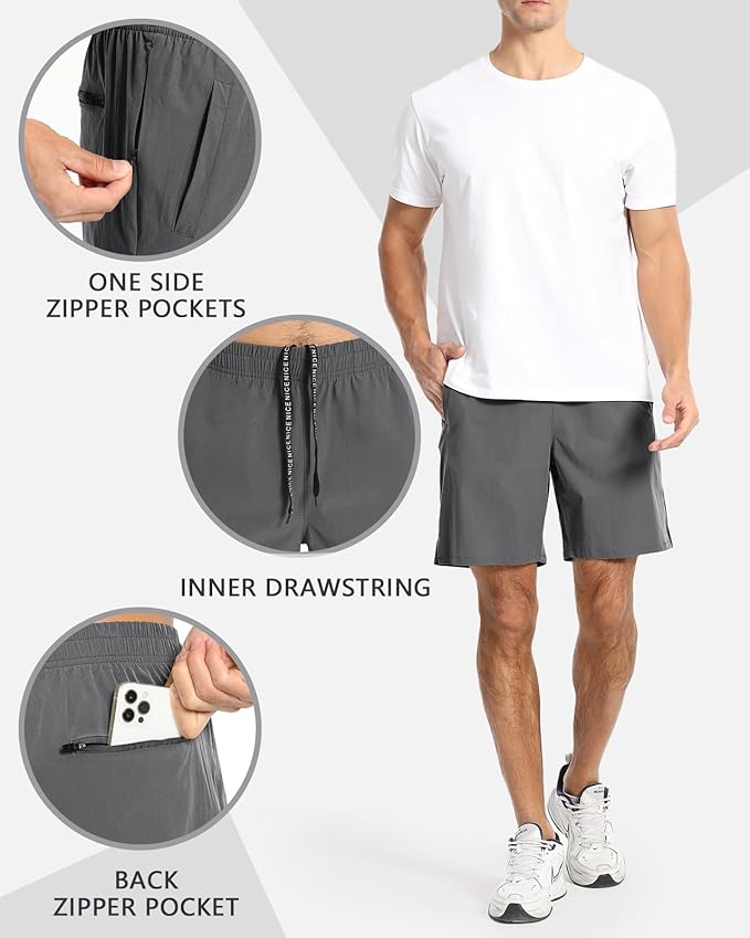 CANGHPGIN Mens Workout Athletic Shorts 7 inch / 5 inch Quick Dry Running Shorts Men Lightweight Sports Gym Shorts with Pocket