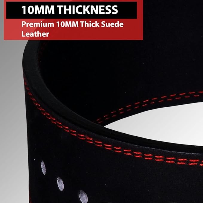 IBRO Powerlifting Lever Gym Belt – Power 8MM, 10MM or 13MM Extreme Heavy Duty Genuine Leather Belts - Squats Deadlifts Bodybuilding Weight Lifting IPF Power Lifting Strongman for Men