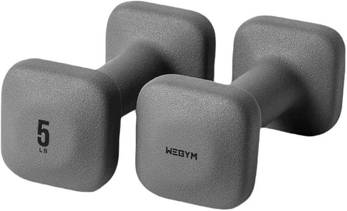 WeGym SafeGrip Square Dumbbells with Anti Slip Handles, Aesthetic Free Weights for Home Workouts, Stable Design Prevents Rolling during Floor Exercises