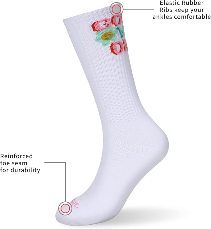MONFOOT Women's and Men's 3-8 Pairs Athletic Cushion Crew Socks Multi