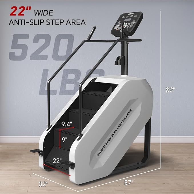 SPART Stair Climber with LED Screen, Commercial Grade Stepmill Exercise Machine, 15 Speed Levels Stair Climber Stepping Machine for Cardio and Lower Body Workouts, 660LBS, 15-164 Steps/Minute