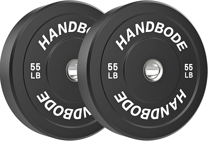 2-Inch Weight Plates High Bounce, Olympic Bumper Plate Set 45/100/160/190/260/300lb, Colored Weight Plates Set for Home Gym, Barbell Weights Rubber Strength Training Plate for Weight Lifting