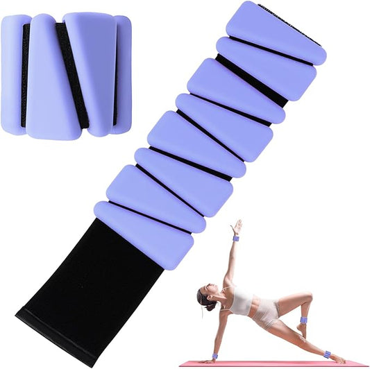 Wrist Weights Set of 2(1Lb Each), Adjustable Wrist and Ankle Weights Set for Women and Men, Wearable Silicone Wrist Bangles for Yoga, Dance, Pilates, Swimming, Cardio, Aerobics, Gym