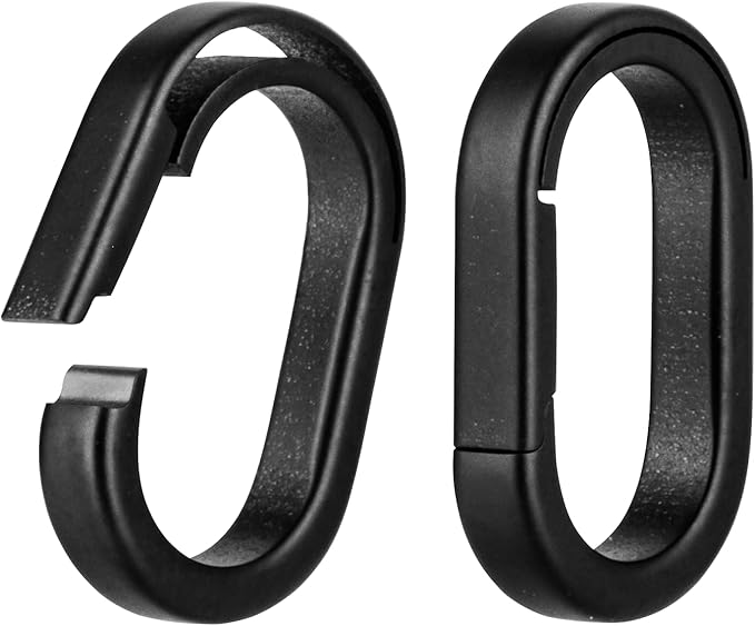 KEEPO LINK Titanium Key Ring Side Pushing, Small Key Ring Quick Release Keychain Connector for Men, 2 Pcs, OLO03 (Black, S)