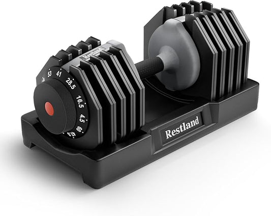 Restland Adjustable Dumbbell Set of 2 (60lb or 25lb Pair), Anti-Slip Handle with 10 or 5 Different Weights, Suitable for Men & Women Home Gym Workout