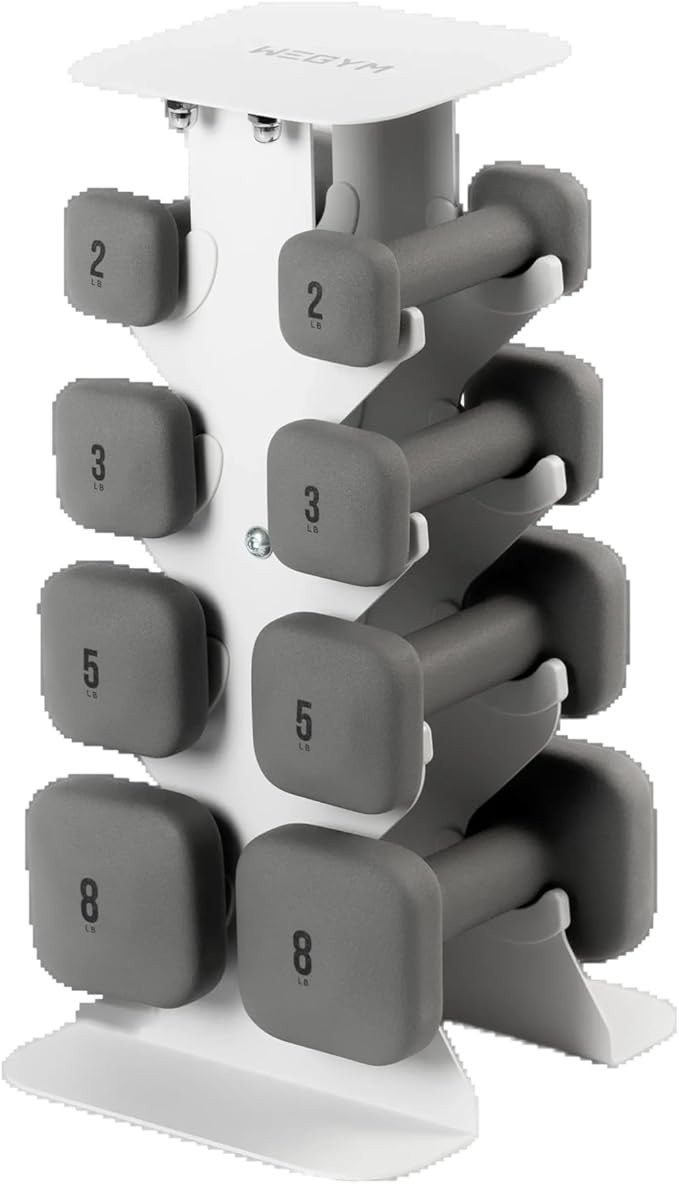 WeGym SafeGrip Square Dumbbells with Anti Slip Handles, Aesthetic Free Weights for Home Workouts, Stable Design Prevents Rolling during Floor Exercises - Set