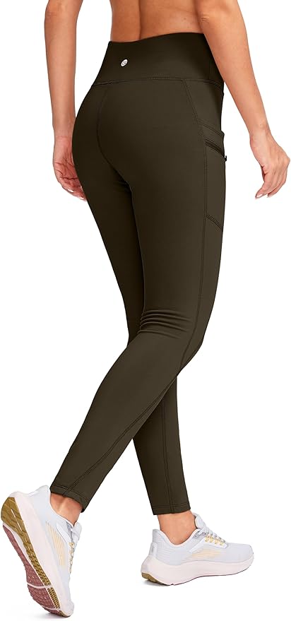 G Gradual Women's Fleece Lined Winter Leggings with Pockets Water Resistant High Waisted Thermal Warm Pants Running Hiking