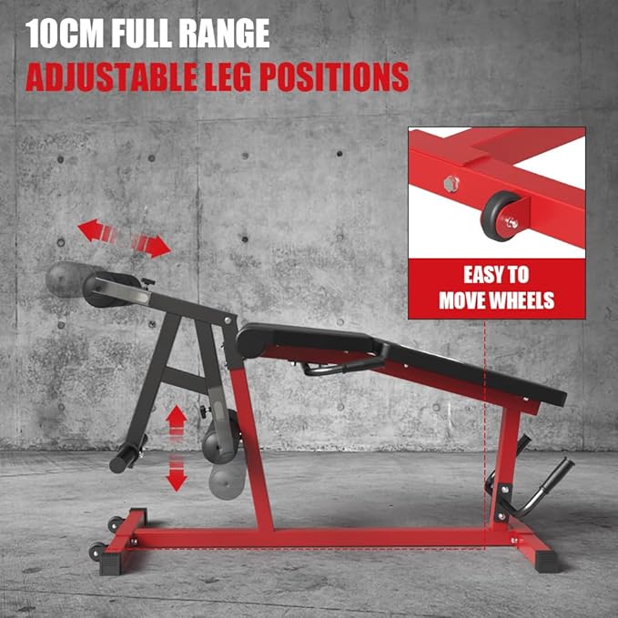 Leg Extension and Leg Curl Machine,Seated Leg Extension and Lying Curl Machine for Home Gym,Leg Press Bench Fit for Both 1'' and 2'' Weight Plates