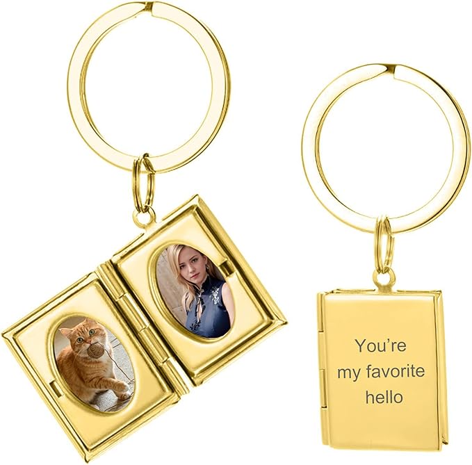 Hiyong Personalized Keychain Custom Photo Keyring Customized Gifts for Men Custom Keychain with Your Photo Logo or Text