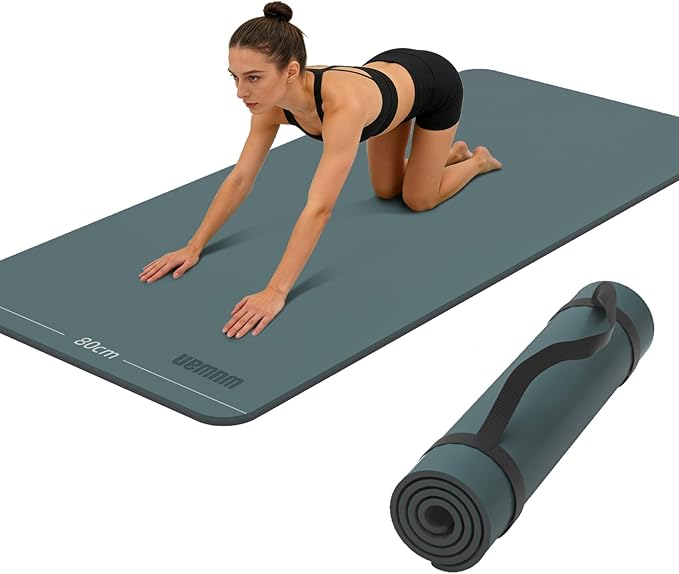Yoga Mat Non-Slip Extra Thick 72"x32/24" Extra Wide Fitness Exercise Mat TPE Material High Elastic Hot Yoga Mat for Women Yoga Pilates Home Floor Workout (Cow Coffee)