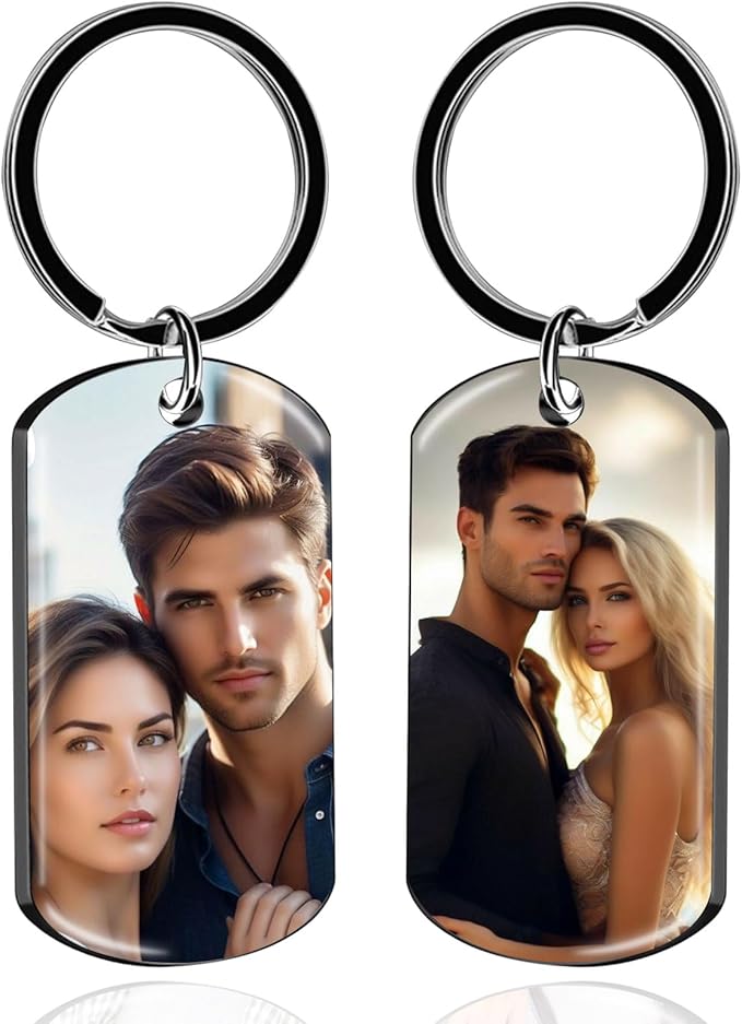 Customized Double Sided Keychain - Personalized Engraved Text/Number/Name Keychain, Custom Key chain Gift for Boyfriend