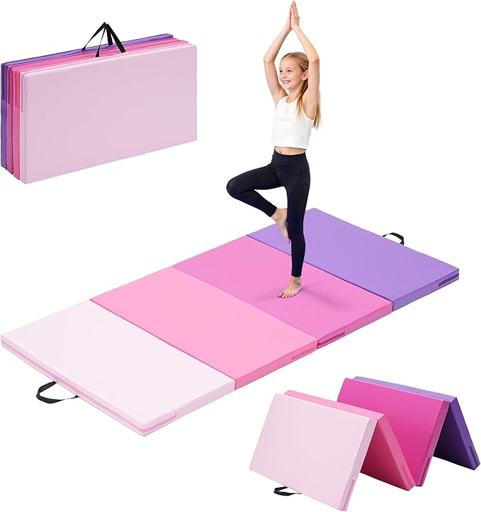 Outdoor Basic 6'x3'x2" Gymnastics Tumbling Mats Folding Panel Thick Gym Exercise Mat for Home