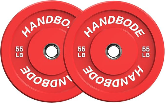 2-Inch Weight Plates High Bounce, Olympic Bumper Plate Set 45/100/160/190/260/300lb, Colored Weight Plates Set for Home Gym, Barbell Weights Rubber Strength Training Plate for Weight Lifting