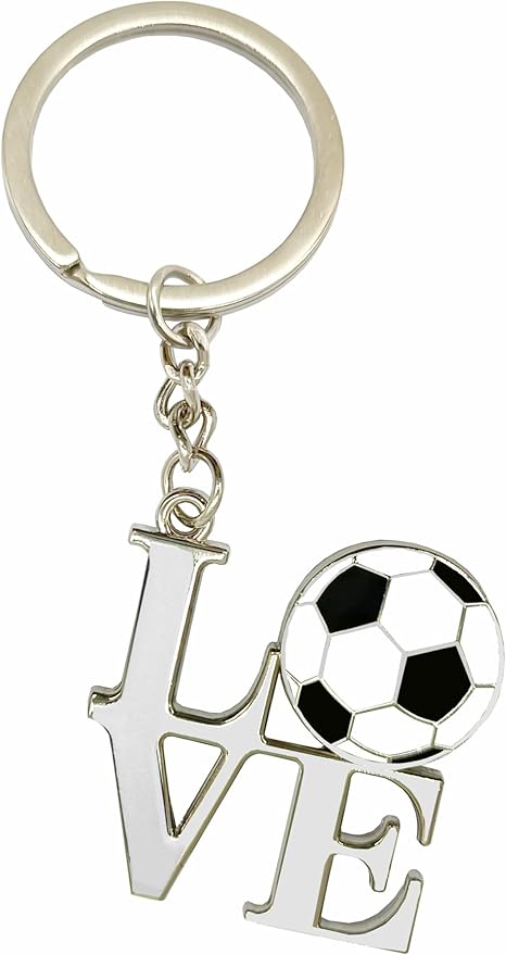 Soccer Keychain, I Love Football Key Chain, Soccer Keychains for Boys Soccer Lovers Fans, Soccer Coach Gifts