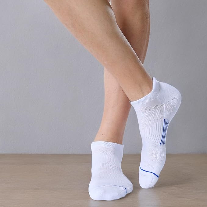 FITRELL Men's 6 Pack Ankle Running Socks Low Cut Cushioned Athletic Sports Socks 7-9/9-12/12-15