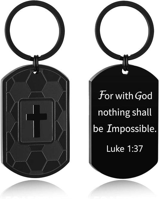 Stocking Stuffers- Football/Baseball/Soccer/Basketball Keychain for Men Baptism Confirmation Mens Gifts