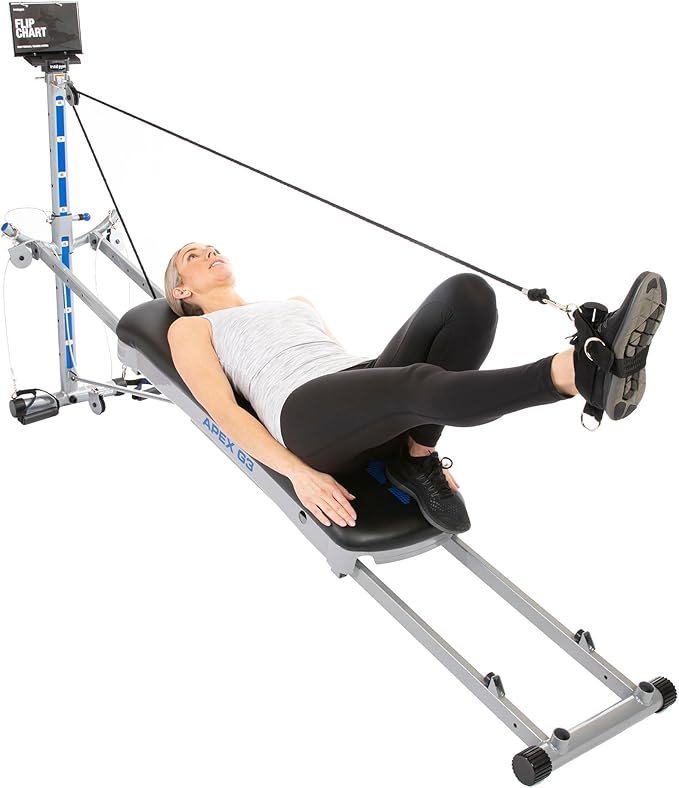 TOTAL GYM APEX G3, Slim-Frame Incline Bodyweight Training Home Exercise Machine, w/ 8 Levels of Resistance, Squat Stand, & Basic Accessory Set