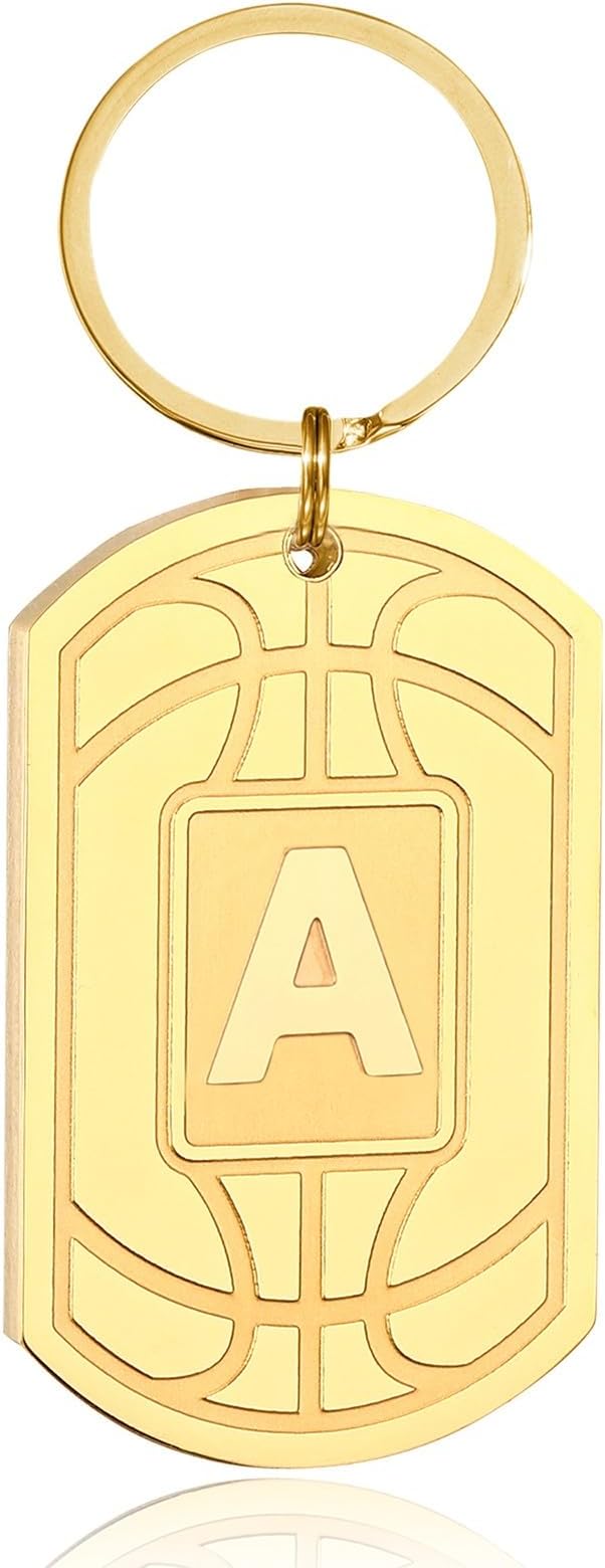 Stocking Stuffers Christmas Gift- Initial Keychain Gifts for Men,Mens Gifts Basketball Keychains for Men Dad