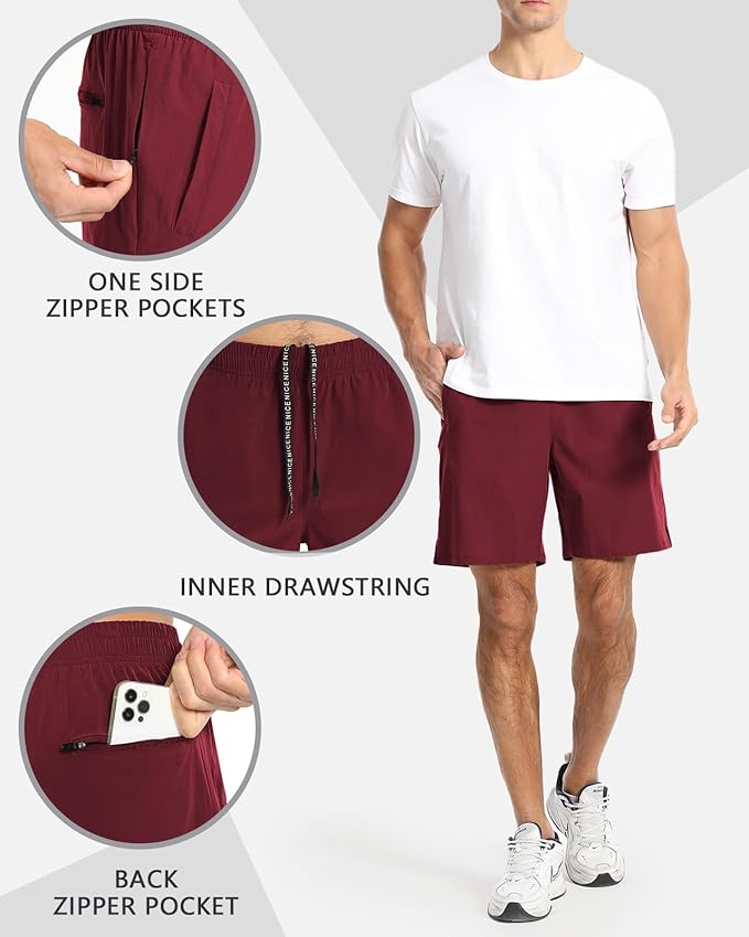 CANGHPGIN Mens Workout Athletic Shorts 7 inch / 5 inch Quick Dry Running Shorts Men Lightweight Sports Gym Shorts with Pocket