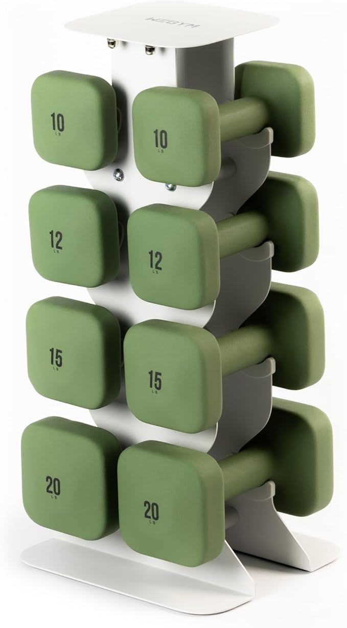 WeGym SafeGrip Square Dumbbells with Anti Slip Handles, Aesthetic Free Weights for Home Workouts, Stable Design Prevents Rolling during Floor Exercises - Set