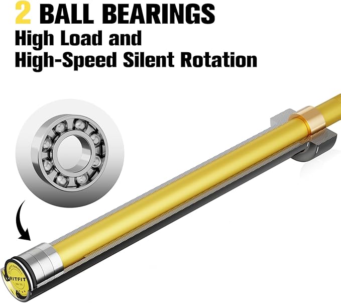 RITFIT 7FT Olympic Barbell for Strength and Weightlifting Training - 2 Inch Olympic Bar for Squat, Deadlift, Bench Press, Curl, Overhead Press - 600lbs/1000lbs/1200lbs Capacity