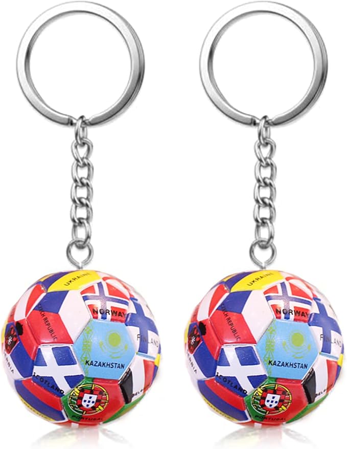 Soccer Keychain 2026 World Cup Design Soccer Ball Keychain with National Flags