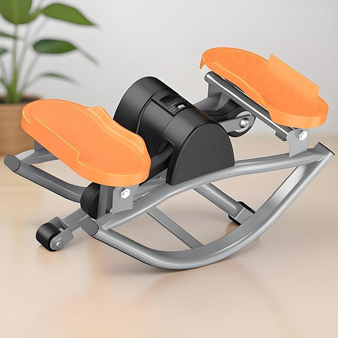 Rock Stepper Side to Side, 49x27x23cm Portable Stepper Machine with A Pull Cord, Compact Steppers for Exercise at Home, The Rock Steppers with Shock-Absorbing Pads, Silent, High Carbon Steel