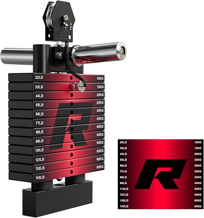 RitFit M1 Pro Smith Machine Package, All-in-One Power Cage with Weight Stack Set, Includes LAT Pulldown & Cable Crossover System for Home Gyme