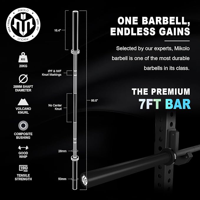 Mikolo Power Cage, Power Rack with LAT Pulldown, 1200 Pounds Capacity Workout Cage with More Training Attachments, Squat Rack for Home Gym, F4 Versions