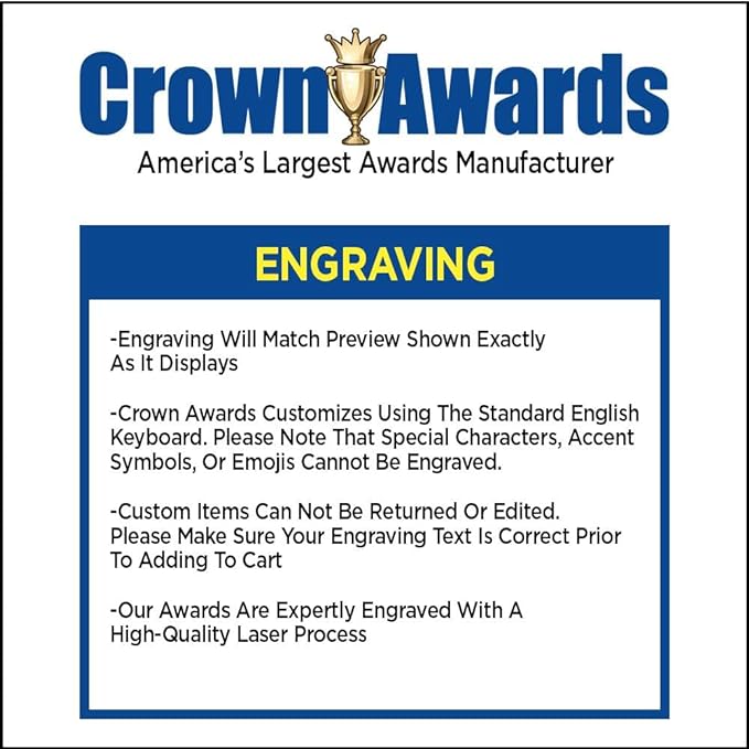 Crown Awards Personalized Acrylic Trophy, 8" Engraved Incline Slant Acrylic Award