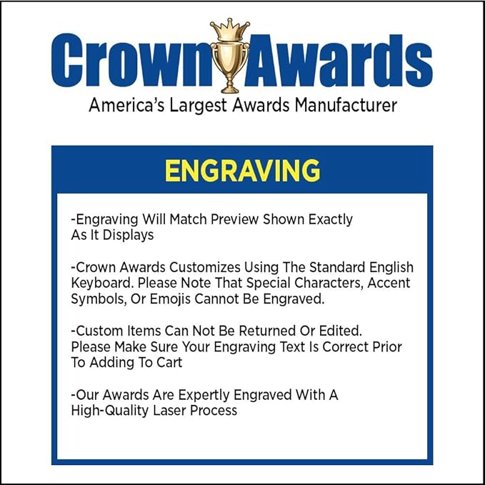 Crown Awards Personalized Acrylic Trophy, 8" Engraved Incline Slant Acrylic Award