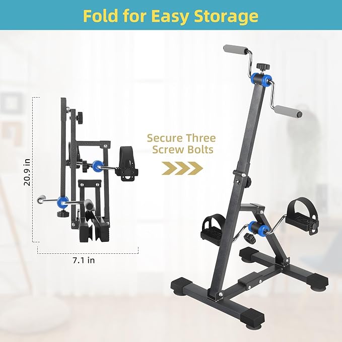 Arm and Leg Pedal Exerciser for Seniors - Seated Pedal Exerciser for Elderly, Stroke Recovery Pedal Exercise Equipment for Senior, Knee & Foot Stroke Therapy Equipment for Adults, Elliptical for Seniors