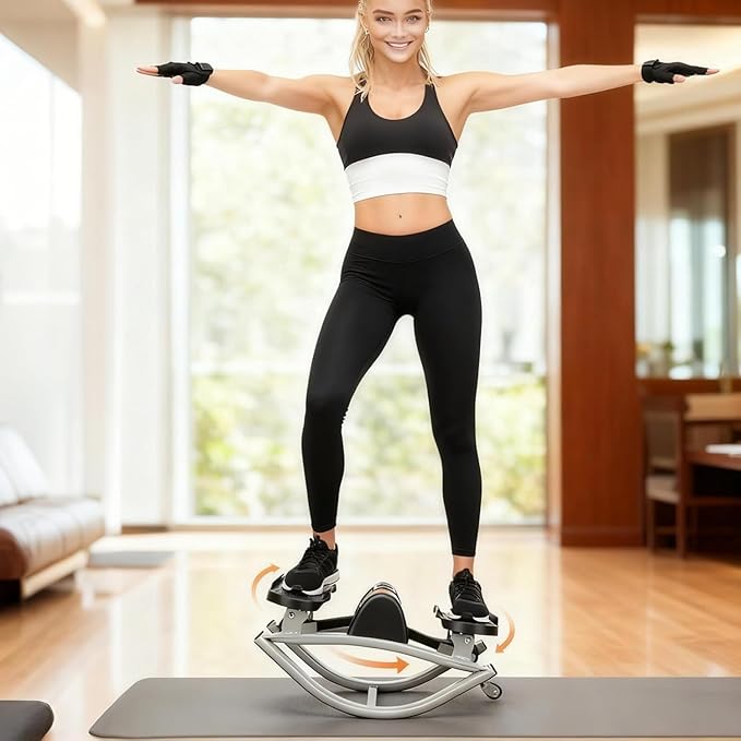 Lateral Rocking Fitness Steppers, Rocking Stepper Side to Side with Digital Display, Low-Impact Exercise Machine for Legs Glutes Core, Compact Portable Step Rocker for Home Dorm Gym