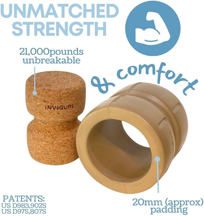 Roller Yoga Wheel for Back & Neck Pain, Withstands Heavy Weight, with Spinal Groove, Medium to Deep Pressure for Heavy Duty Foam Rolling, Made from Natural Cork