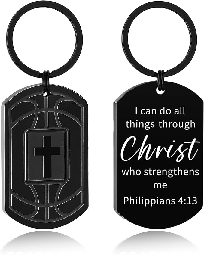 Stocking Stuffers- Football/Baseball/Soccer/Basketball Keychain for Men Baptism Confirmation Mens Gifts