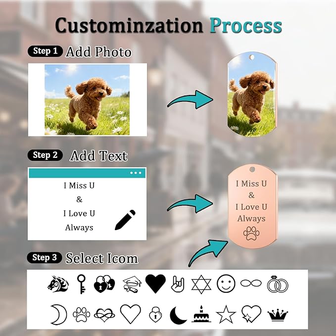 QYH Custom Keychain with Picture - Personalized Key Chain Laser Engraved Photo Text Gold Keychains Customized Gifts for Men