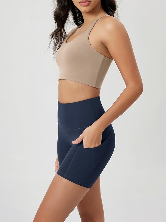 ODODOS Women's Tummy Control Biker Shorts 2.0 with Pockets High Waist Athletic Workout Yoga Shorts-3.5''/ 5"/ 8" / 10" Inseam