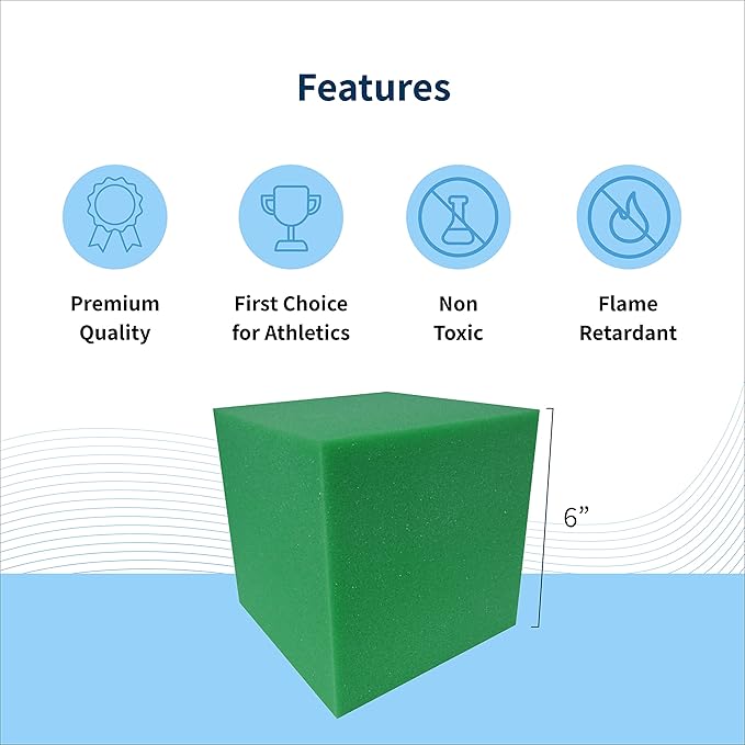 Envirolite 6" Bulk Foam Cubes Full Pallet of Premium Quality Foam Cubes for Foam Pits | for BMX Pits, Trampoline Parks, Ninja Gyms, Gymnastics & Skatepark Foam Pits | 960 Foam Cubes, Kelly Green
