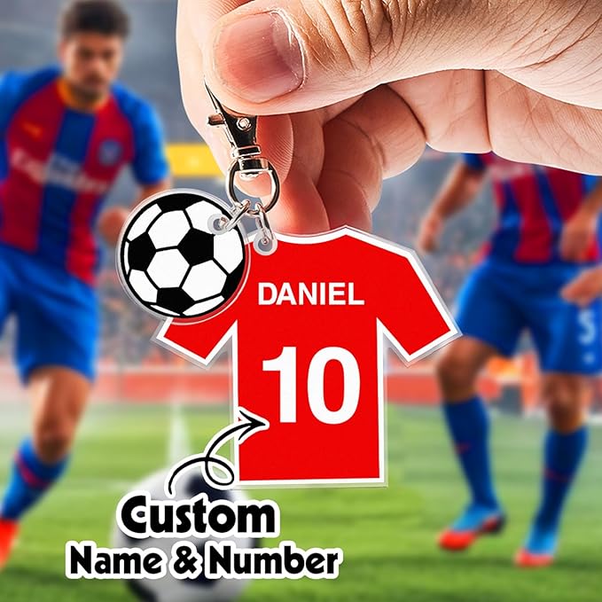 Custom Acrylic Soccer Keychain, Personalized Name on 2D Printed Soccer Uniform, Gift for Medical Professionals