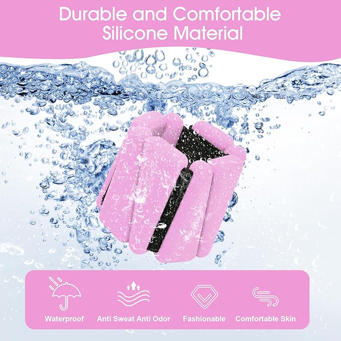 Wrist Weights Set of 2(1Lb Each), Adjustable Wrist and Ankle Weights Set for Women and Men, Wearable Silicone Wrist Bangles for Yoga, Dance, Pilates, Swimming, Cardio, Aerobics, Gym