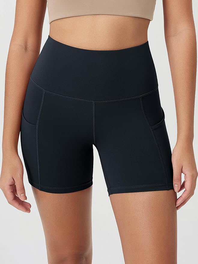 ODODOS Women's Tummy Control Biker Shorts 2.0 with Pockets High Waist Athletic Workout Yoga Shorts-3.5''/ 5"/ 8" / 10" Inseam