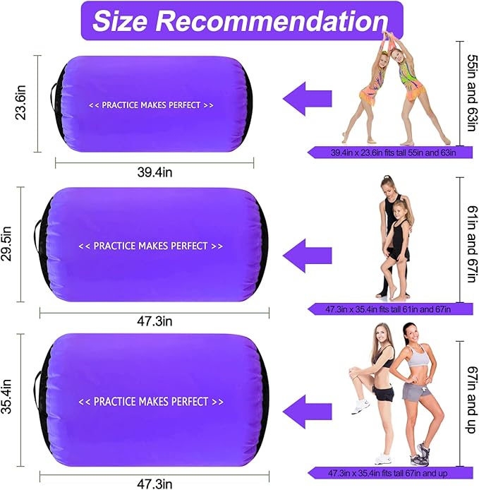 VOFiTNY Gymnastics Tumbling Equipment Air Barrel Inflatable Octagon Tumbler Roller Back-bend Trainer Cheerleading Without Pump